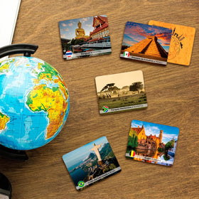 Menique Explore the World landmark card featuring Christ the Redeemer for Brazil