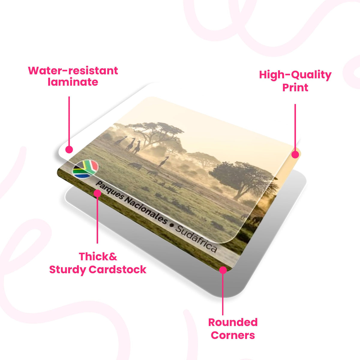 Menique Explore the World landmark card featuring Giza Pyramids for ancient wonders