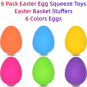 Menzcci squishy egg toy six colors provides safe sensory play for kids