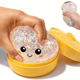 MEOAKJ dumpling squeeze toy with flashing lights for eye-catching sensory play