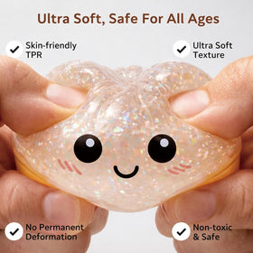 MEOAKJ dumpling squeeze toy iridescent glitter creates colorful visual appeal