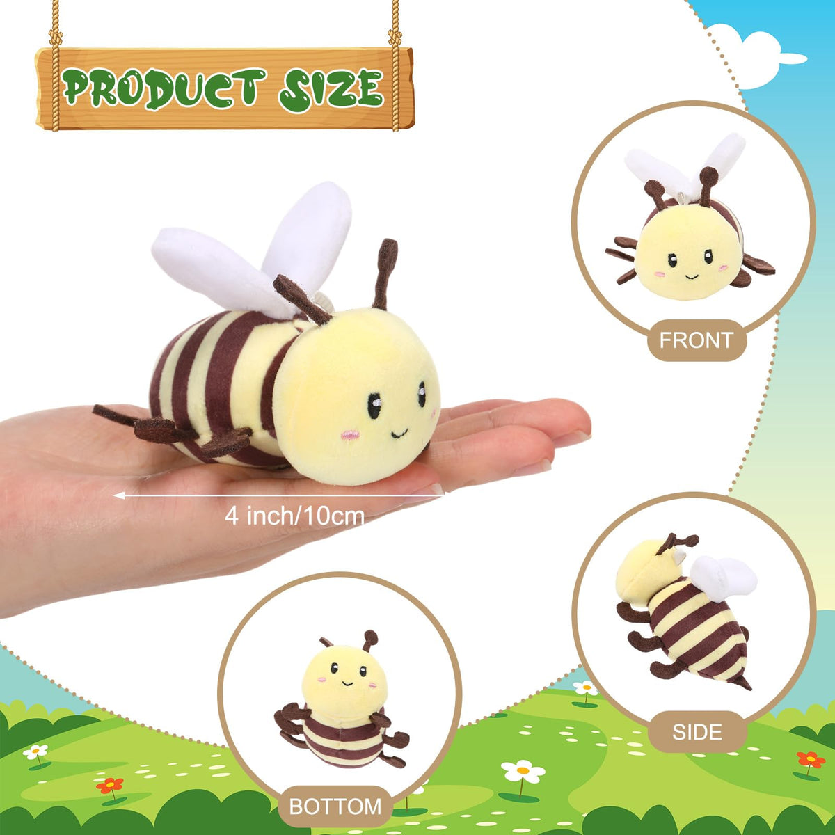Meooeck bee plush keychain adds color to bags and everyday carries.
