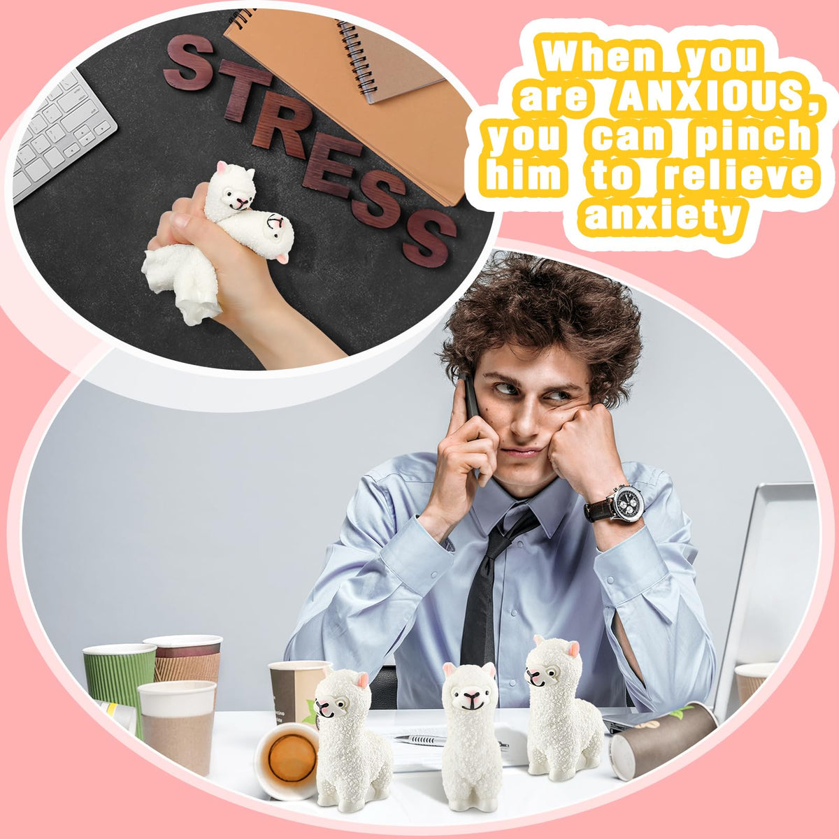 Meooeck alpaca stress ball handheld size provides compact squeeze for portability