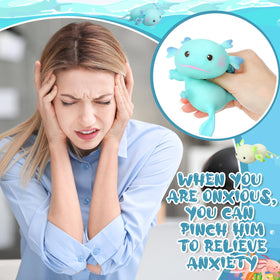 Meooeck small axolotl squeeze toy designed for handheld use