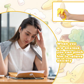 Meooeck banana toy packaging highlights its lightweight stress relief