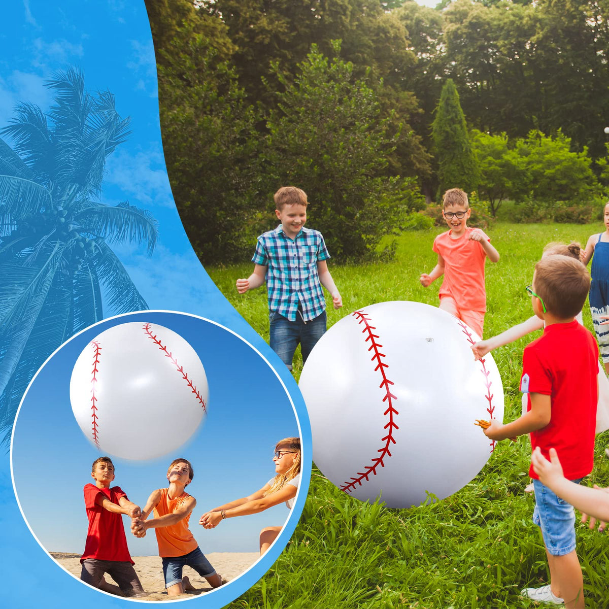 Meooeck giant ball ideal for beach, pool, and backyard games.