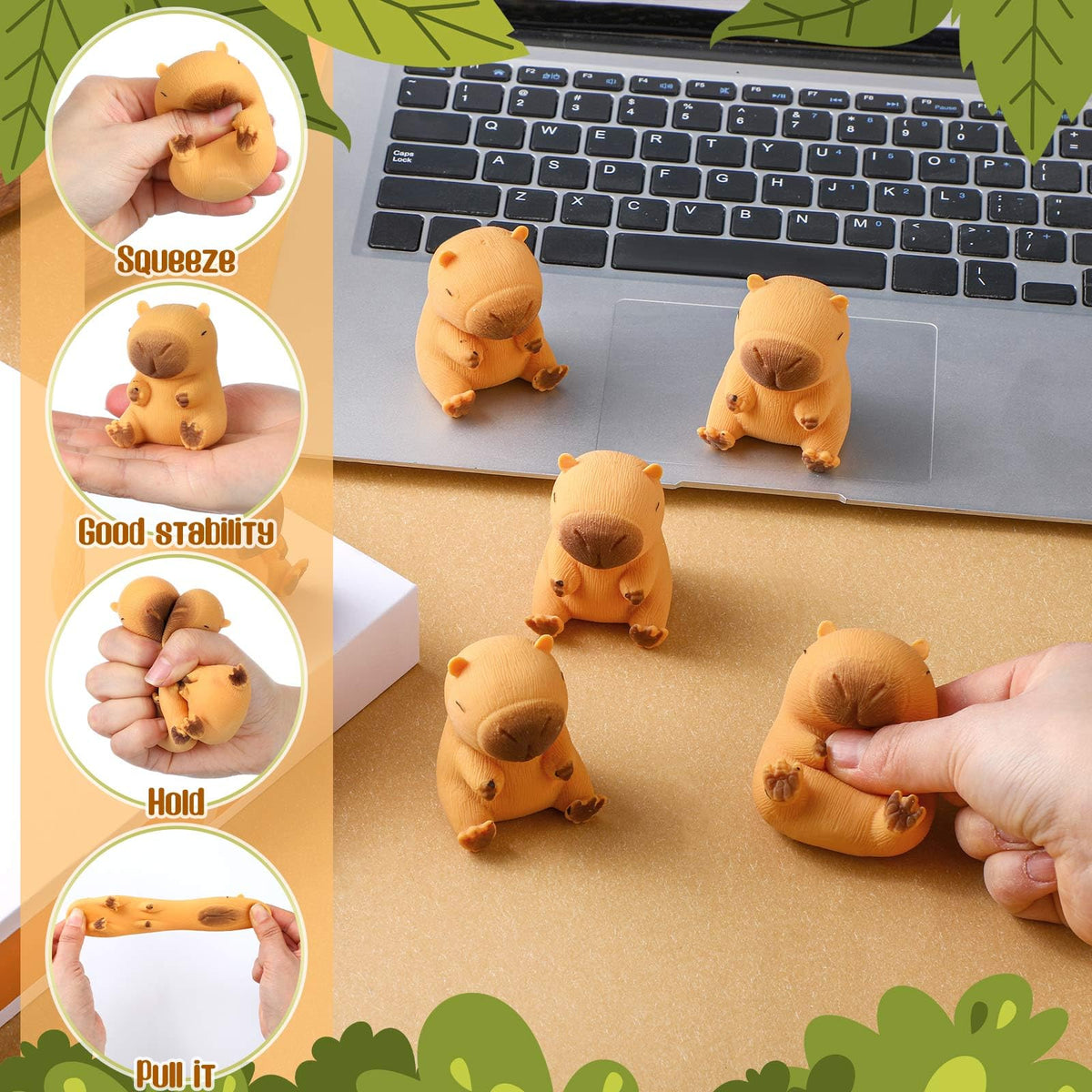 Meooeck capybara fidget ball helps maintain focus during work.