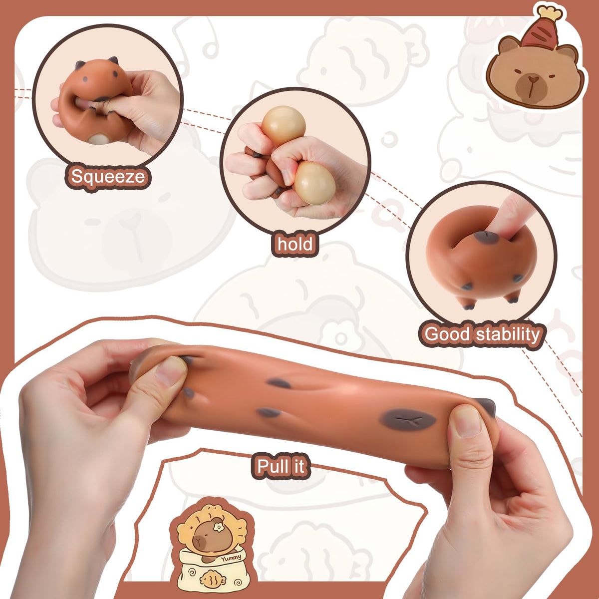Meooeck capybara-stress-ball as Easter decor and party favor.