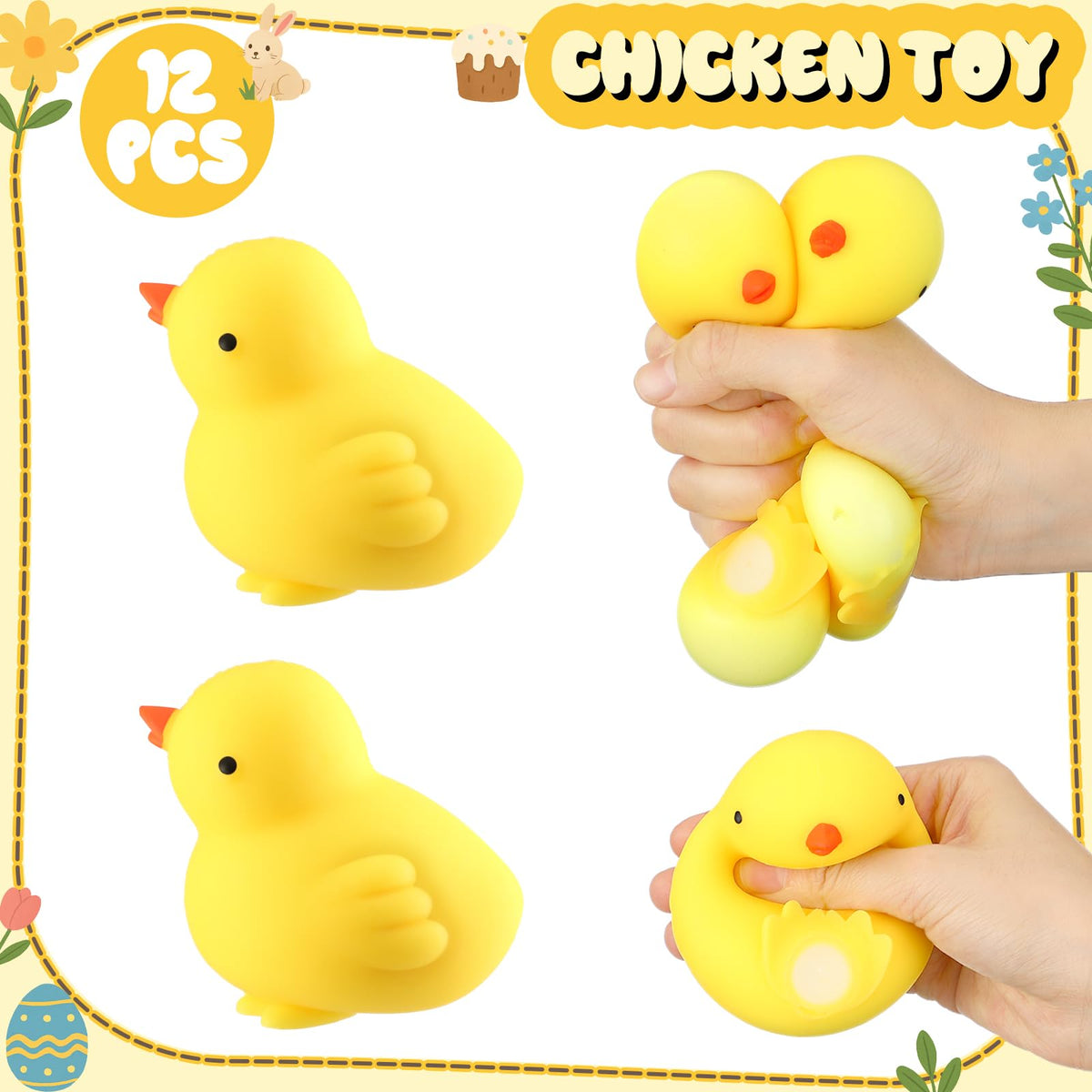 Meooeck chicken fidget ball on desk for office relaxation and break time.