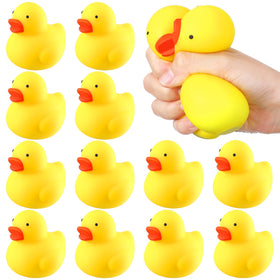 Meooeck duck stress relief toy pack on table, perfect party favors.