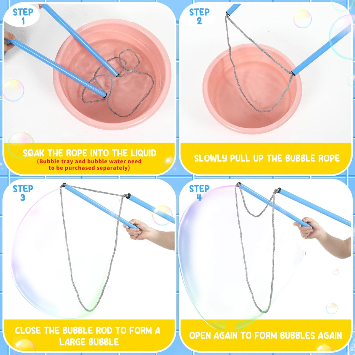 Meooeck bubble wands packaging and color variety shown