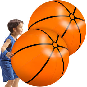 Meooeck giant inflatable basketball, 27 inches, ideal for outdoor play and decor.
