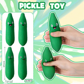 Meooeck green pickle fidget toy enhances desk decor and stress relief.