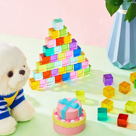 Meooeck hand-polished 2-5 cm cubes feel smooth for little hands