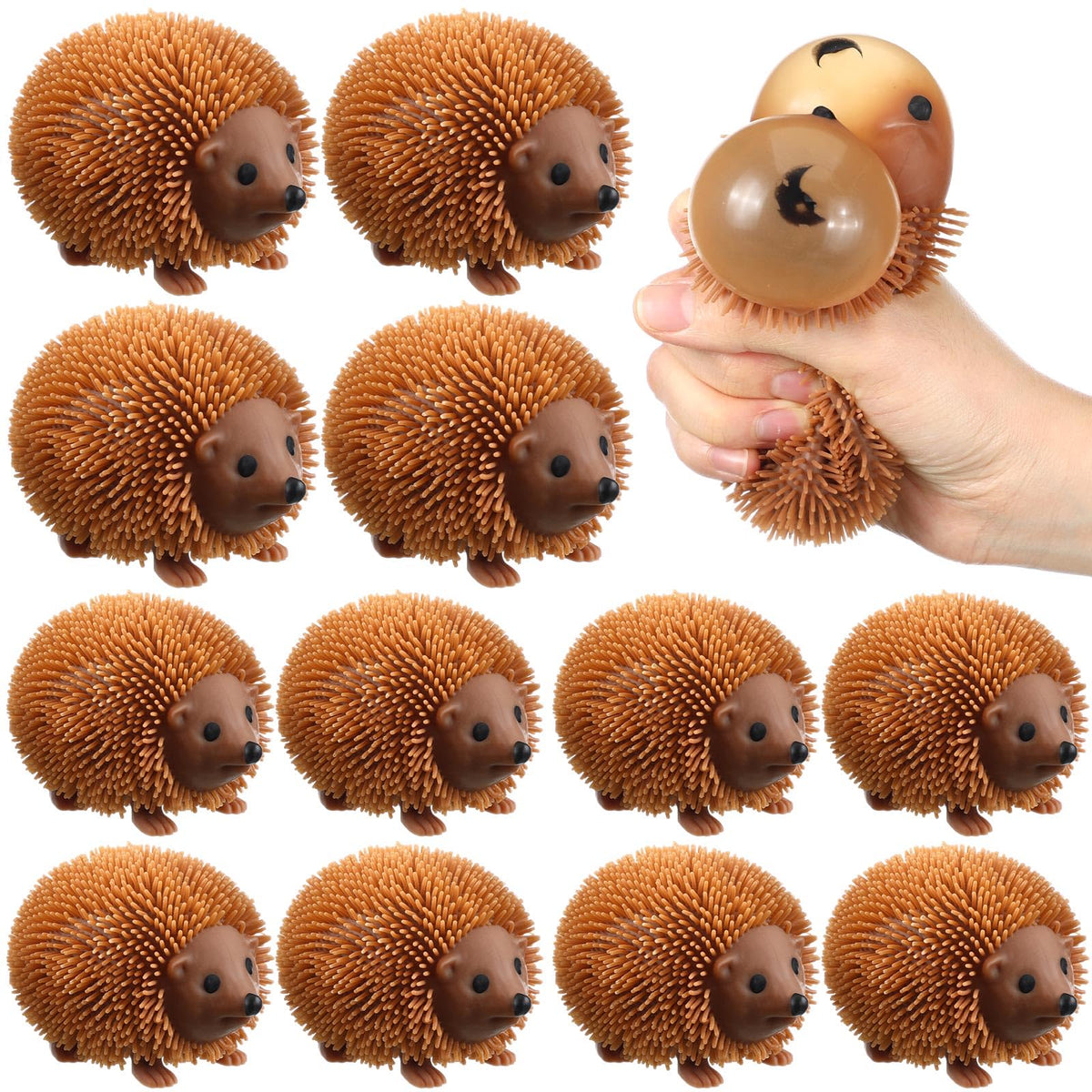 Meooeck hedgehog stress toys in a 12-pack box for events and gifts