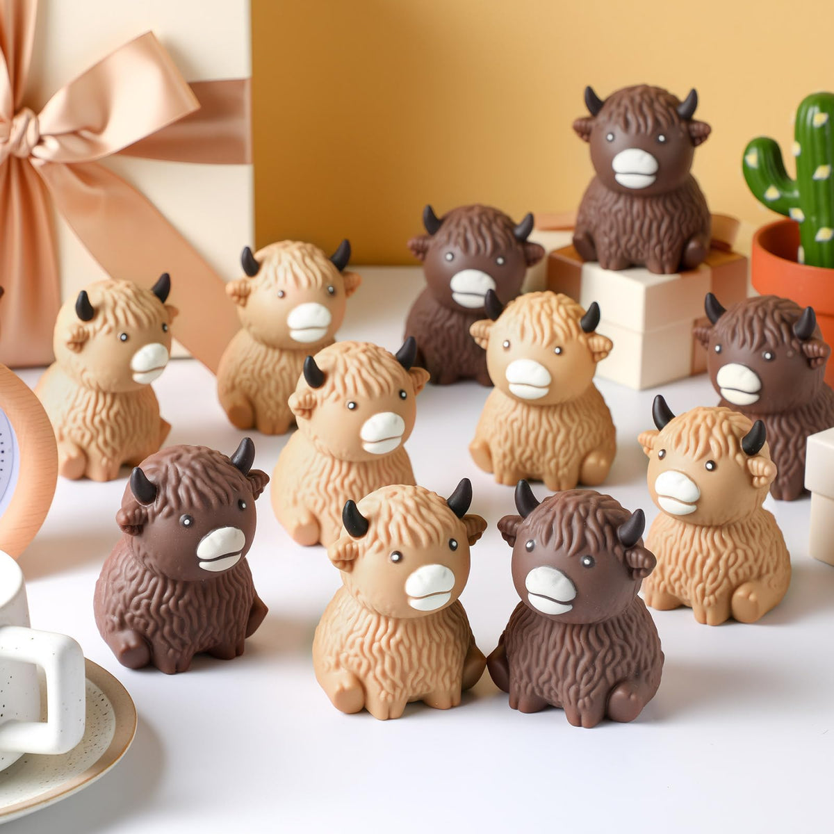 Meooeck Highland Cow stress balls as Easter filler brightening baskets