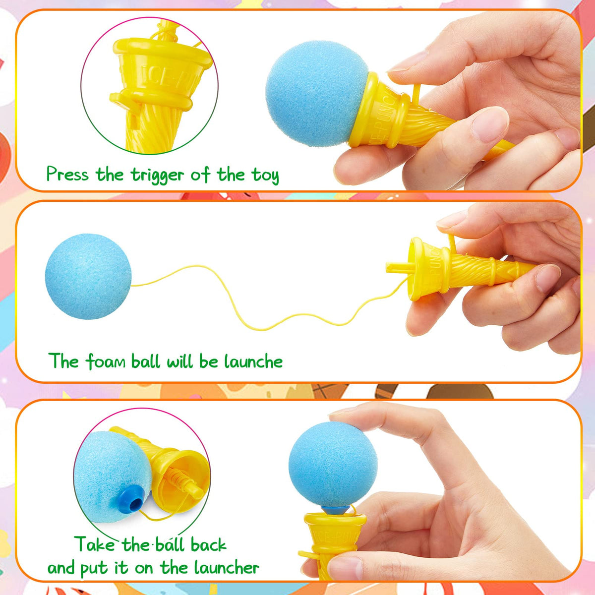 Meooeck ice cream shooter trigger action for interactive entertainment.