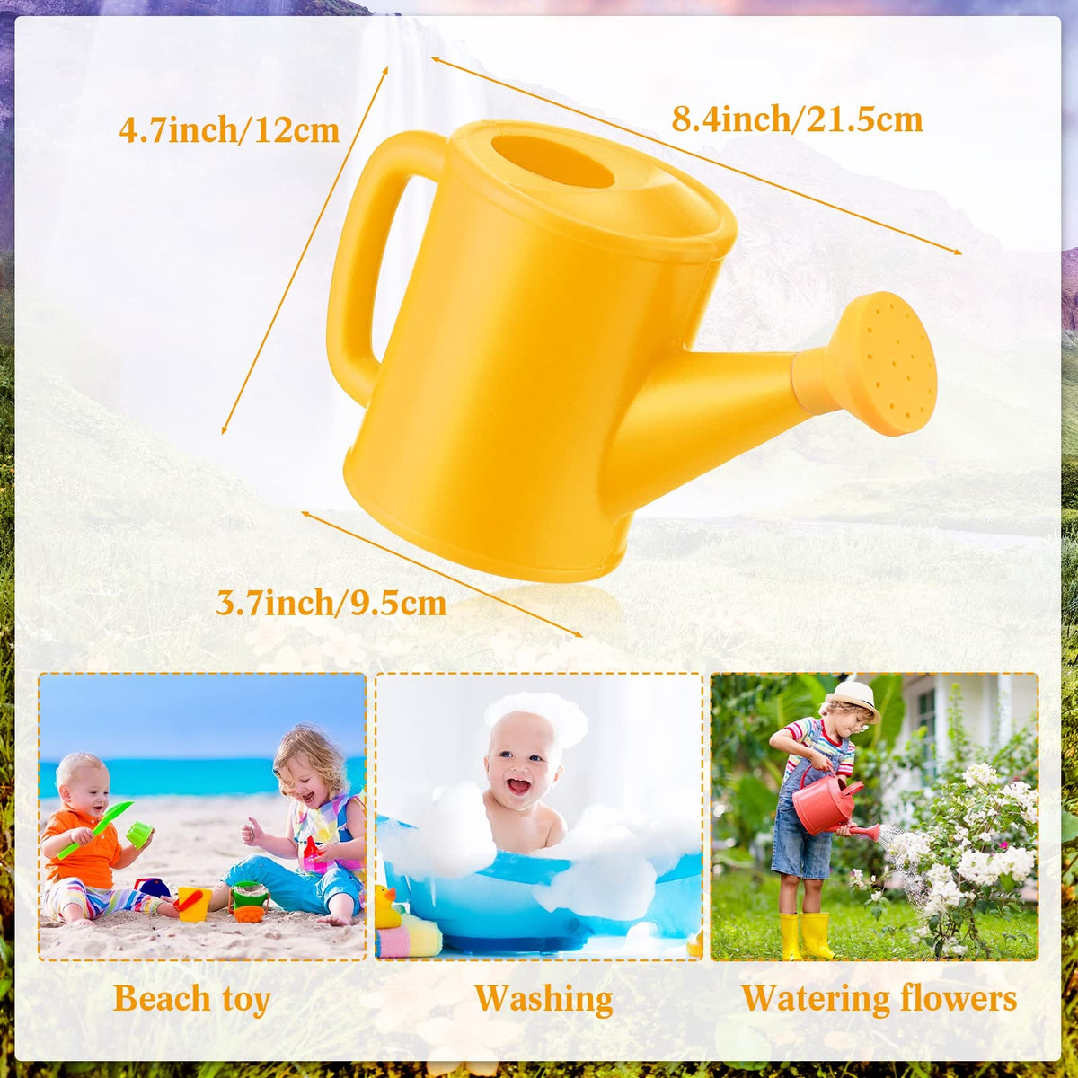 Meooeck blue kids watering can ideal for outdoor watering and sand play.
