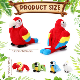 Meooeck baby parrot plush set 4.72 inch for imaginative play