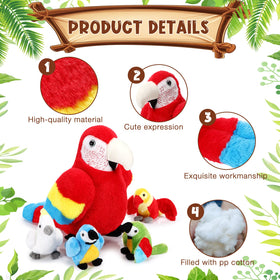 Meooeck baby parrot plush set 4.72 inch for imaginative play - variant 2