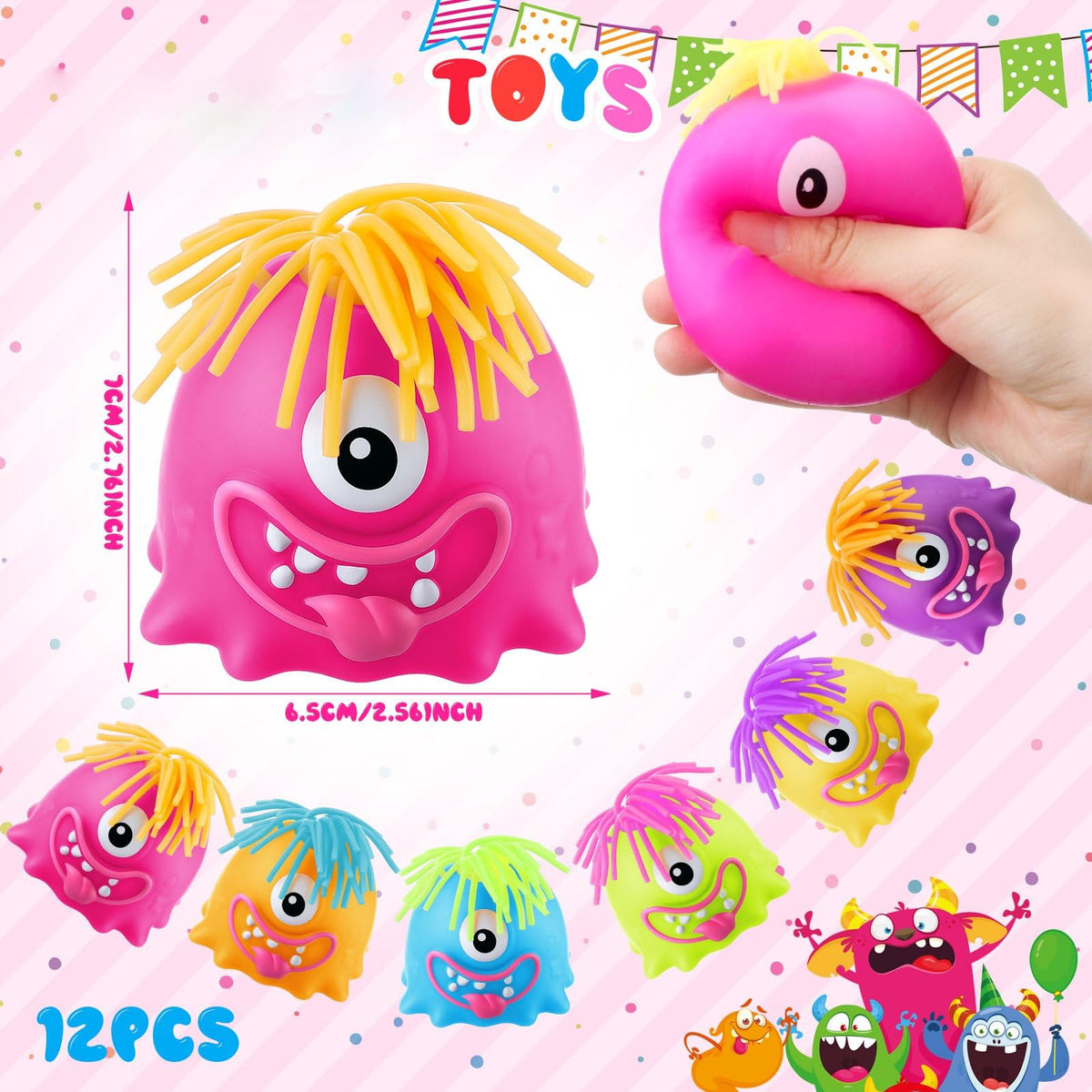 Meooeck monster stress ball colors assortment with six playful finishes.