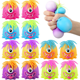 Meooeck monster stress ball front view in six colors for mood variety and fun.