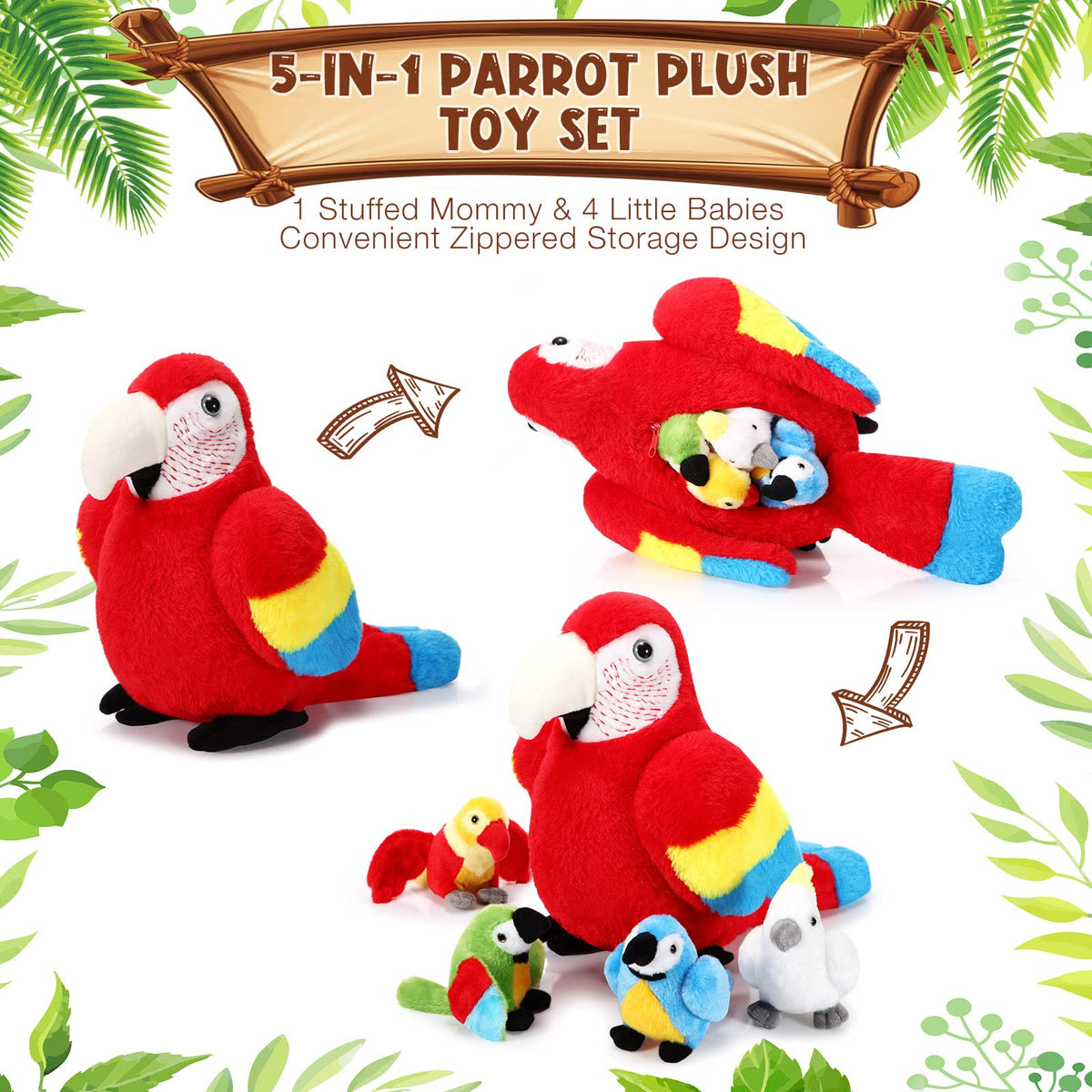 Meooeck plush family set ideal for birthdays and parties