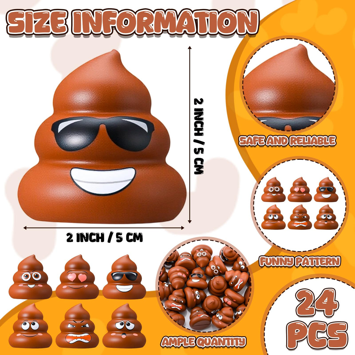 Meooeck poop stress ball with different expressions for playful fidgeting.