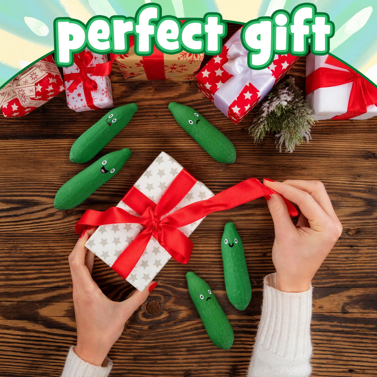 Meooeck portable pickle stress ball fits bags and desks for quick relief.