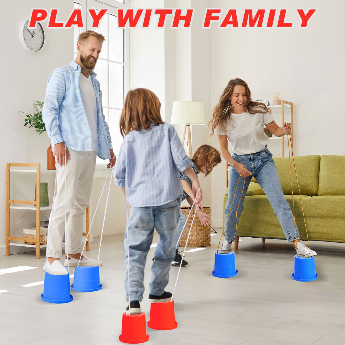 Meooeck stilts anti-slip top detail enhances grip during activity.