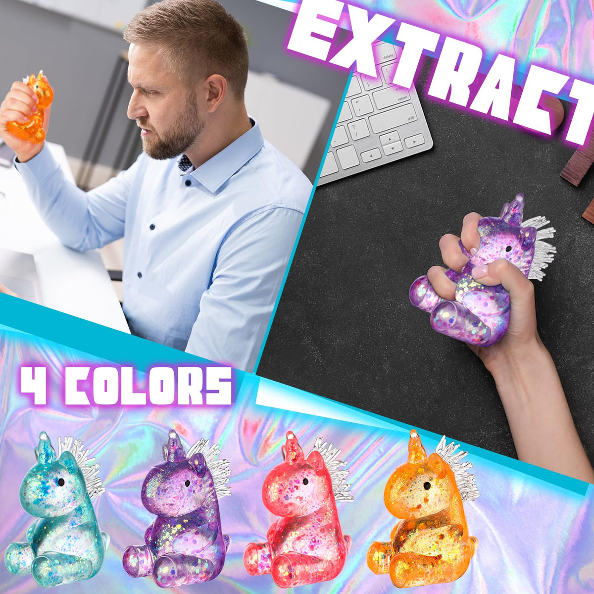 Meooeck unicorn stocking stuffer gift offers small soothing toys for holidays.