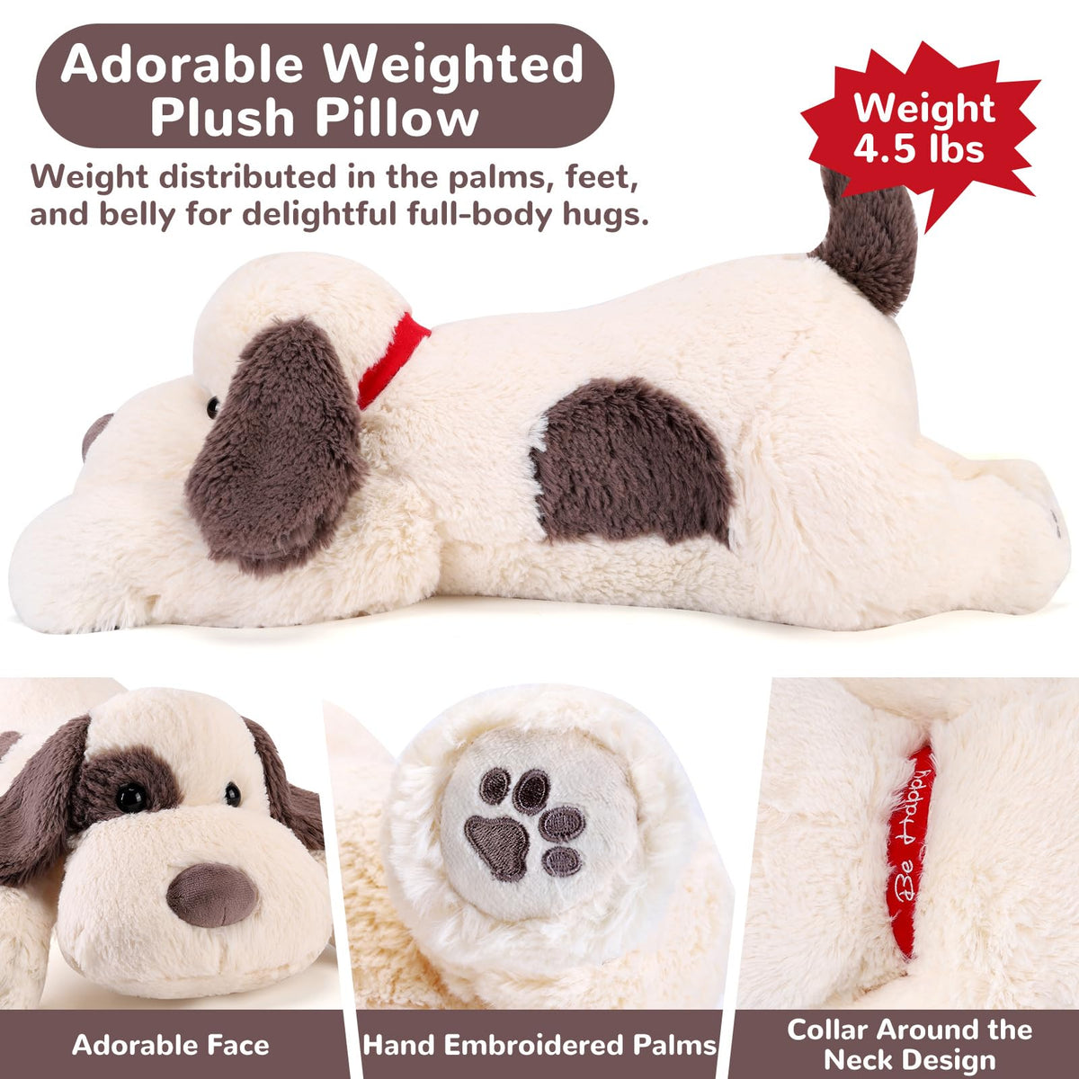 Meowtastic bedtime companion weighted plush pillow supports relaxation.