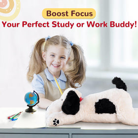 Meowtastic gift ready packaging featuring black and white dog plush ready to gift.