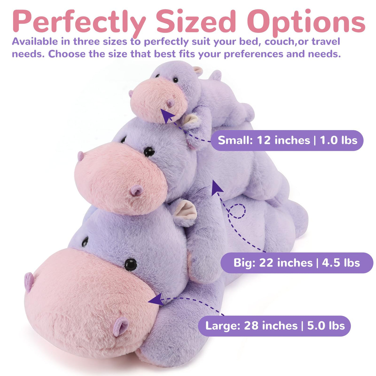 Meowtastic Hippo soft plush fur for bedtime and naps