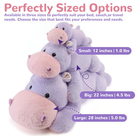 Meowtastic Hippo soft plush fur for bedtime and naps