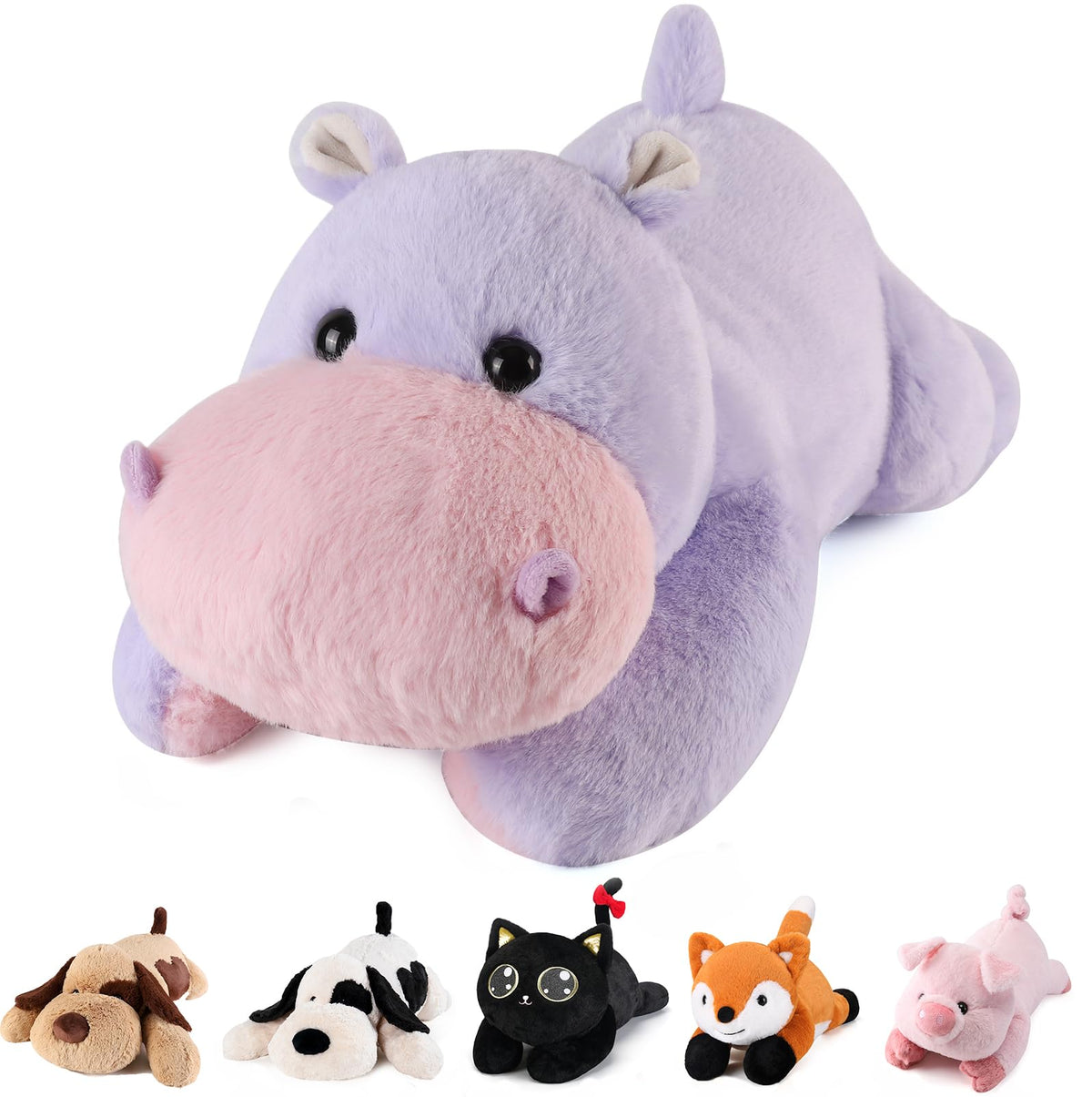 Meowtastic Hippo weighted stuffed animal 22in cuddly companion