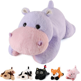 Meowtastic Hippo weighted stuffed animal 22in cuddly companion