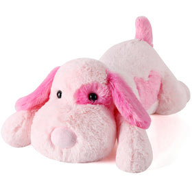 Meowtastic pink dog weighted stuffed animal 22-inch cuddly companion for comfort and security