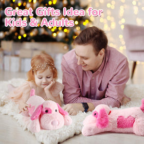 Meowtastic pink dog weighted stuffed animal suitable for kids and adults use