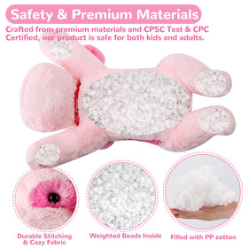 Meowtastic pink dog weighted stuffed animal soft fur closeup for sensory comfort