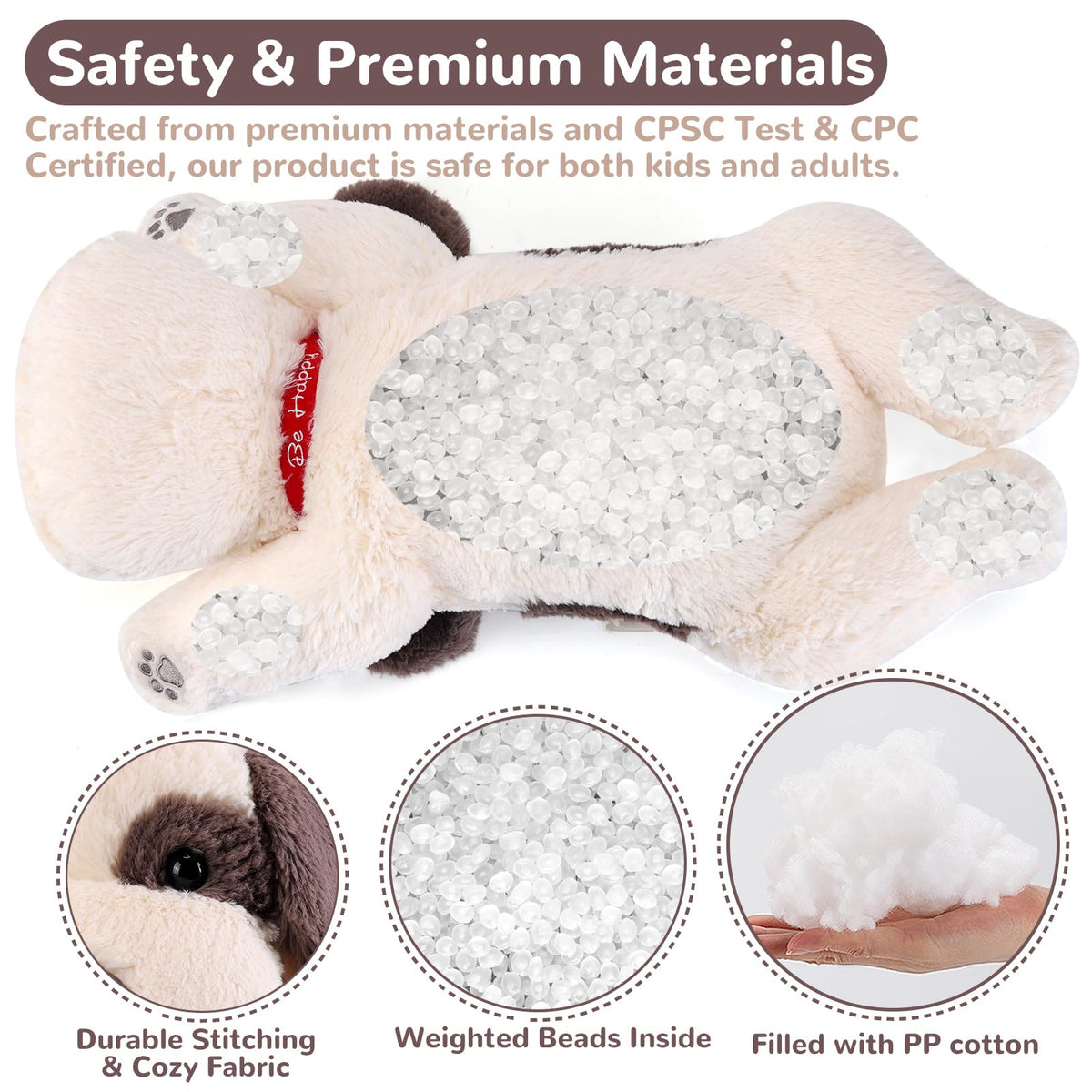 Meowtastic security weighted plush promotes cozy, secure sleep and comfort.