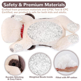 Meowtastic security weighted plush promotes cozy, secure sleep and comfort.