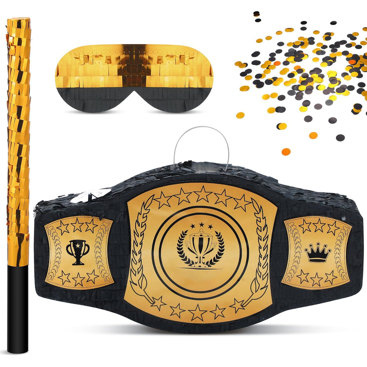 Mepase wrestling belt piñata centerpiece for boxing parties, engaging guests with a fun break-open moment