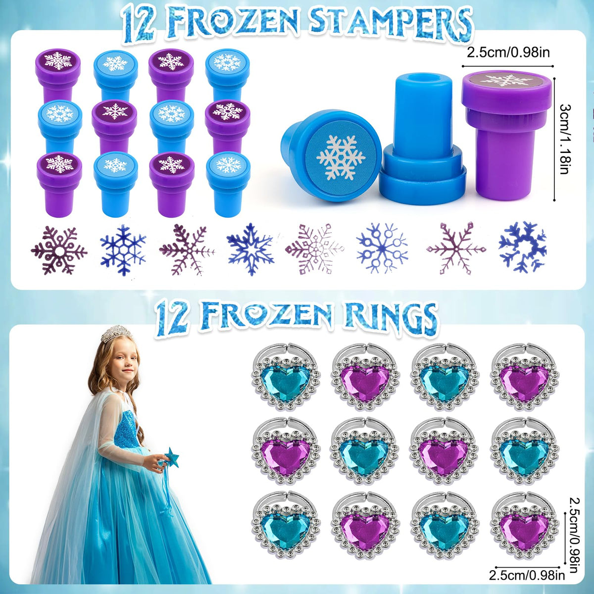 Mepmela Frozen snowflake squishies for tactile play.