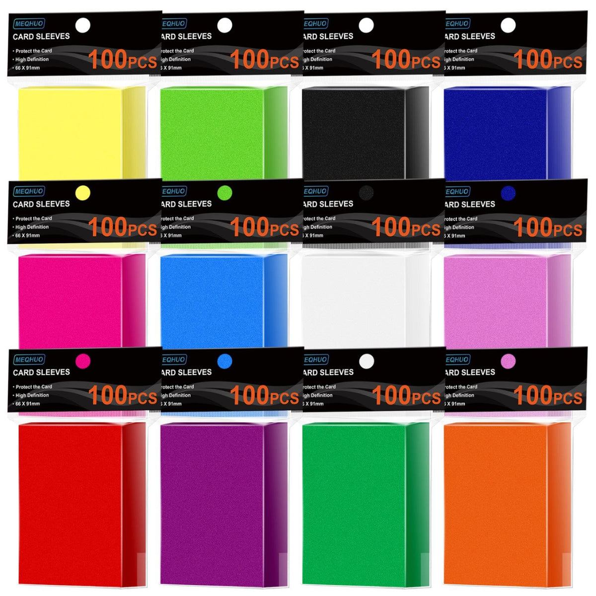 MEQHUO 1200-pack card sleeves 66x91mm securing MTG cards with snug fit