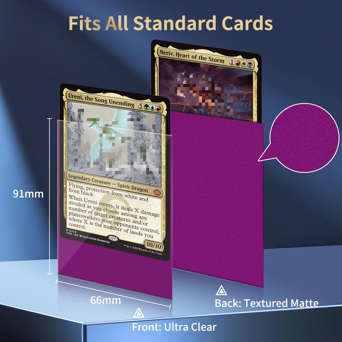 MEQHUO perfect-fit sleeves demonstrating smooth shuffling and clear fronts