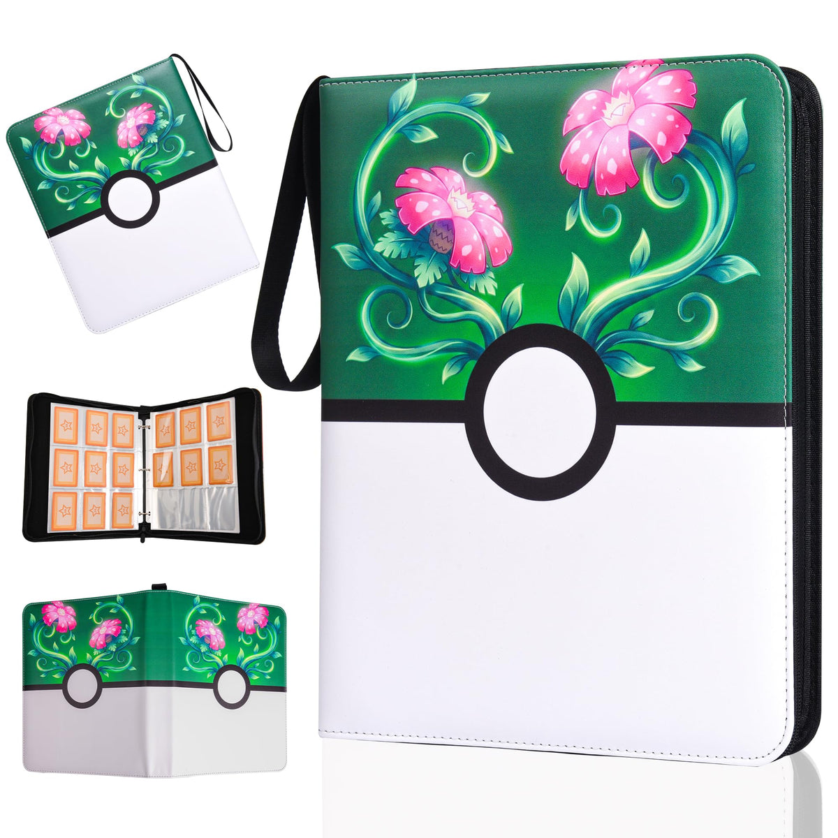 MERATIA trading card binder front cover shows capacity for 900 cards.