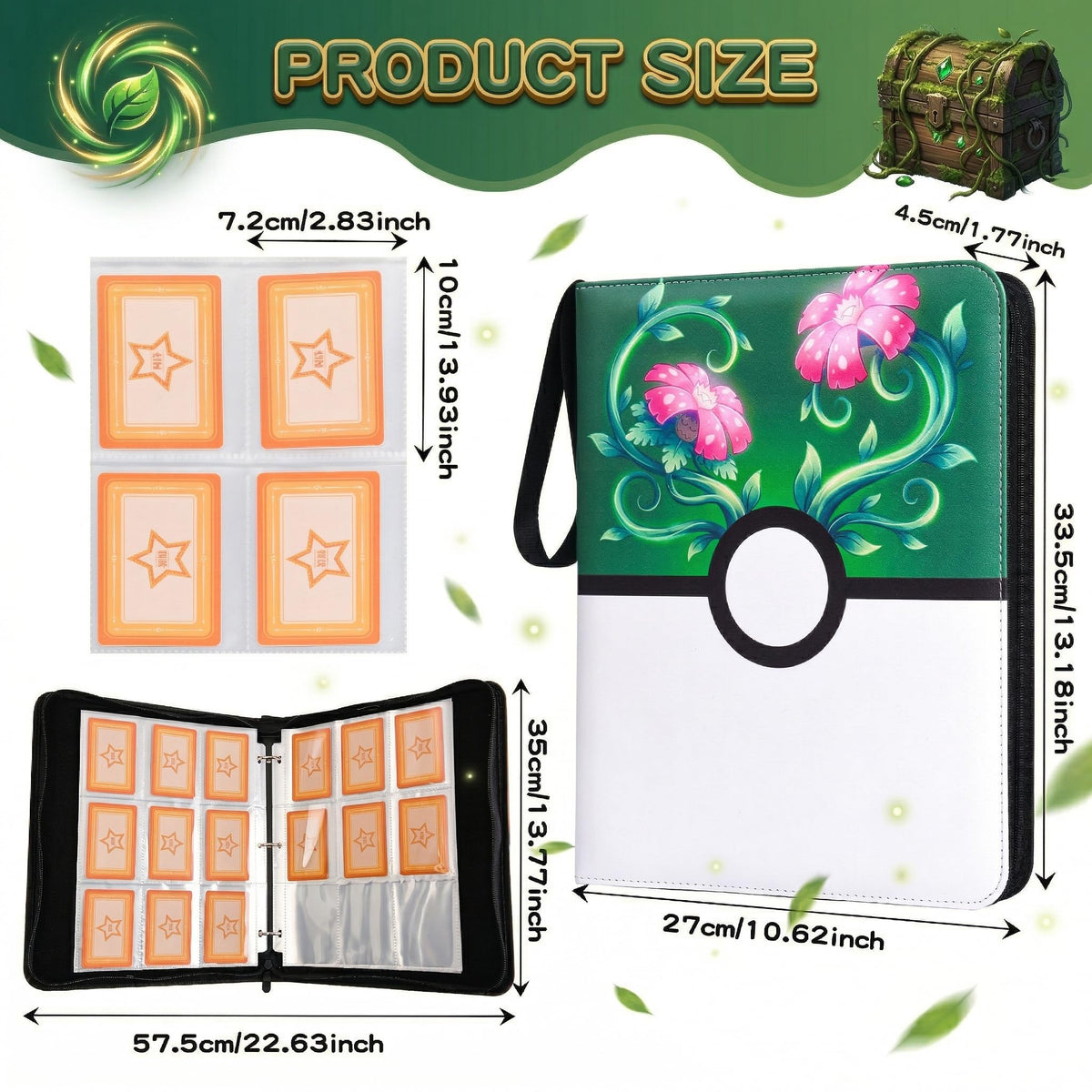MERATIA trading card binder interior pages reveal 9-pocket layout for organized storage.