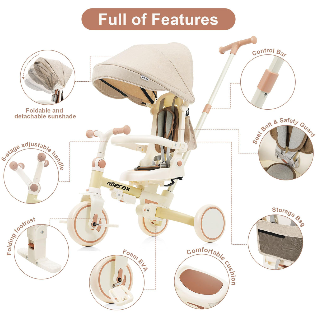 Merax 3-point harness keeps young riders secure during adventures