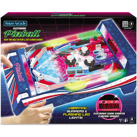 Merchant Ambassador Retro Arcade Electronic Pinball side view with LED lights for vibrant gameplay.